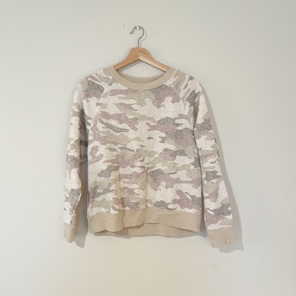 Old Navy Tops - Old Navy Muted Cream Camo Sweatshirt NWOT